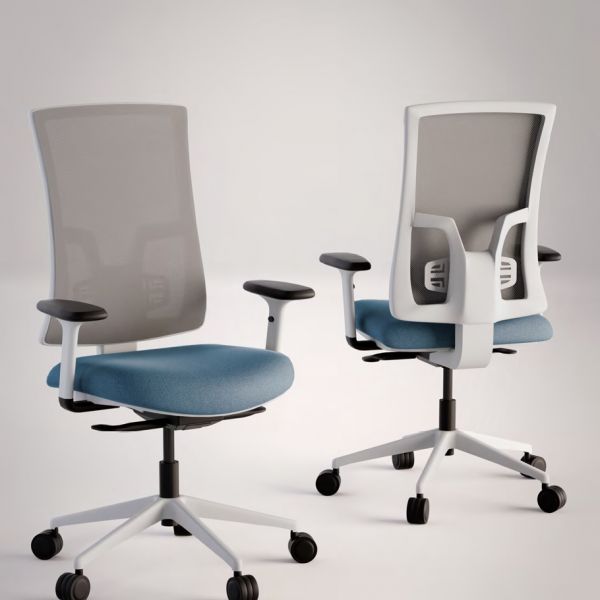 SILLA OPERATIVA MODELO RIO WHITE/ BLACK